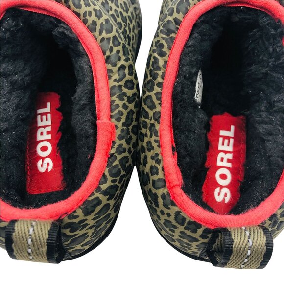 Sorel Womens Go Bodega Run Slippers Sz 6 Green Sage Cheetah Print - Picture 8 of 9